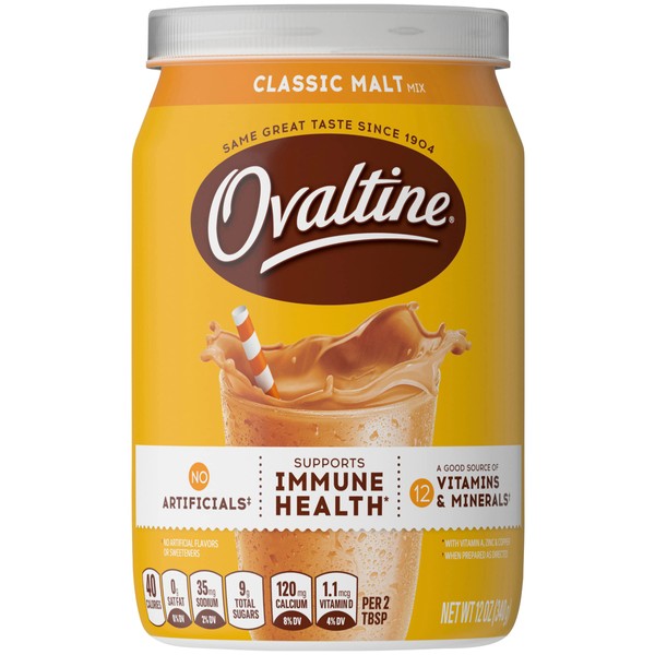 Ovaltine Classic Malt Flavored Milk Mix, 12 oz