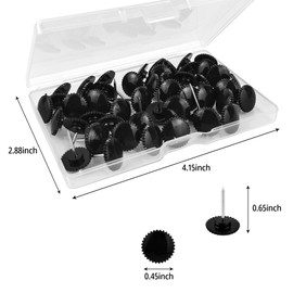 50 Pcs Push Pins, Black Thumb Tacks, Flat Thumbtacks for Wall Hanging, Cork Board, Bulletin Board (50, Black)