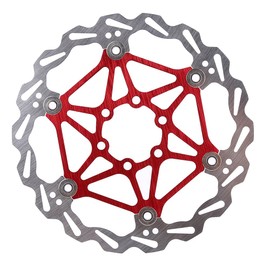 Mountain Bike Floating Disc Brake Rotor 160mm/180mm/203mm, MTB Road ycle Rear Rotors Bolts Brake Pad Cycling Accessory with T25 Screws (160mm Red)