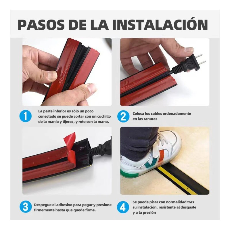 Organizador Y Protector De Cables Para Pisosd-line Con 5m