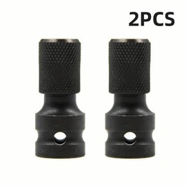 1/2 inch Square Drive to 1/4 inch Hex Female Socket Adapter Converter Chuck Adapter for Impact Air and Electric Wrench Hardware Heavy Duty Industrial set:_2pcs