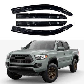 SONTIAN Tape-On Side Window Visor Deflectors Rain Guards for 2016 2017 2018 2019 2020 2021 2022 2023 to-yota Tacoma Double Cab/Crew Cab Window Rain Deflectors, Window Visors Accessories for Cars 4pcs
