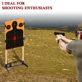 Shooting Target Stand, Heavy Duty Holder with Adjustable Base for Paper Cardboard Silhouettes, Stable H Shape Stand for Shooting Range Indoors Outdoors, Ideal for USPSA/IPSC, IDPA Practice, 2 Pack