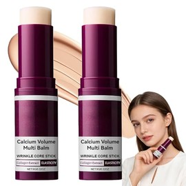 3pcs Bálsamo Multi-Volumen con Calcio y Colágeno,Barra De Cuidado De Ojos,Barra Hidratante Antiarrugas para Ojos,Extracto de Elastina para Piel Firme y Suave,Apta para Ojos,Cuello y Rostro (A, 2PCS)