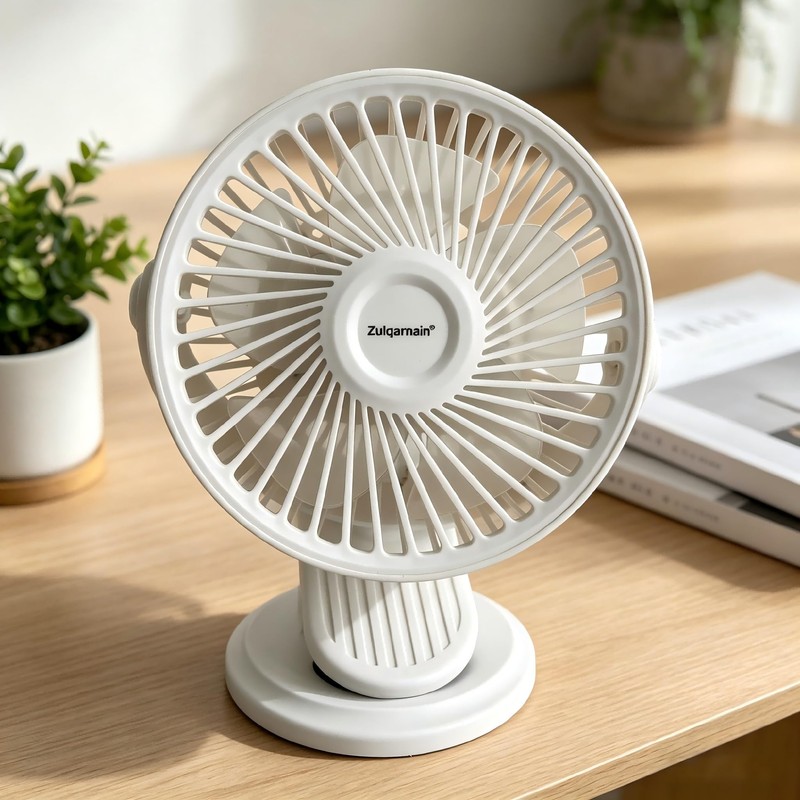 A2Z 5 Inch USB AC DC Desk Fan Clip Fan