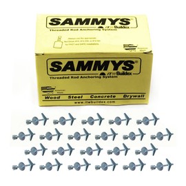 Everflow Sammys 8064925-25 SST 30 3/8 Inch Screw Vertically Threaded Rod Anchor Designed for Drywall or Prestressed Concrete, Steel, Zinc, Corrosion Resistance, 1/4 x 3 Inch Screw Length (Pack of 25)