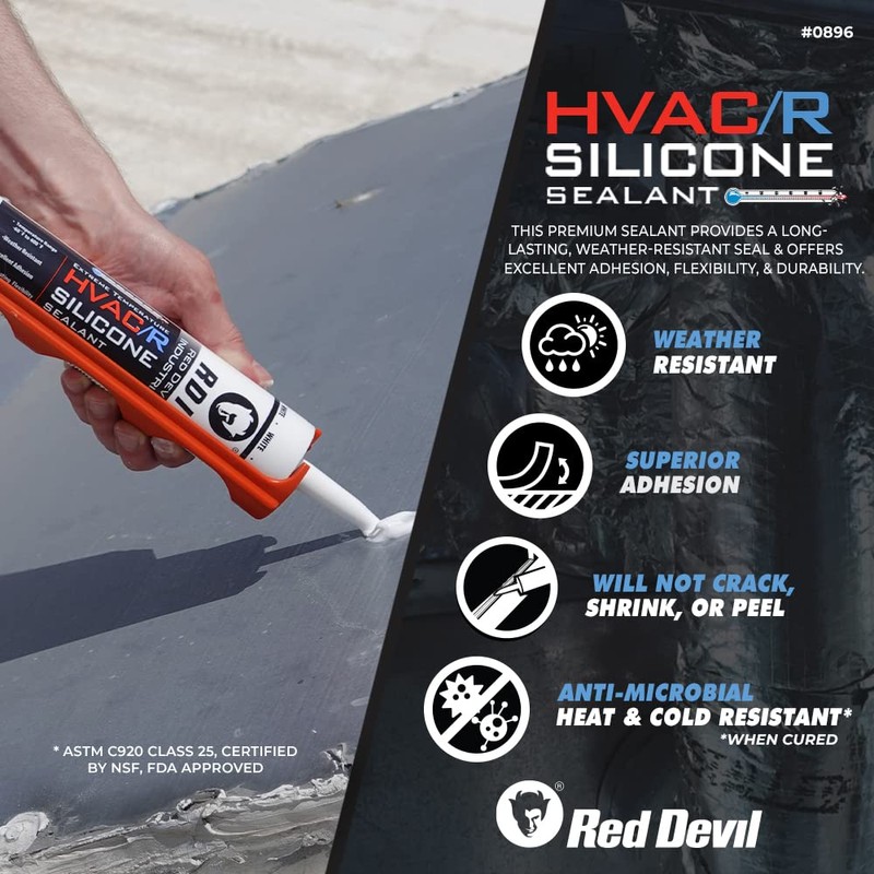 Red Devil 0897 Extreme Temperature HVAC/R Silicone Sealant, 280 ml,
