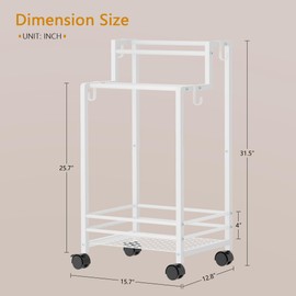 Gewudraw Free Standing Towel Rack,4-Tier Outdoor Towel Rack for Pool,White