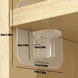 GUQIANLU 12-Pack Adhesive Shelf Clips - No-Drill Shelf Bracket Holders with Strong Adhesive Backing for Closet, Showcase, or Clapboard Layer Partition Support