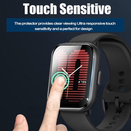 Lamsaw for RLQA 54 Smart Watch Protective Film, [Set of 3] Full Protection Film, 3D Full Protection, Float, High Sensitivity, Touch, High Transmittance, Water Resistant, Anti-Fingerprint, Compatible