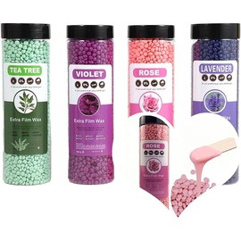 Hard Wax Beads, Sensitive Skin Wax Beads for Hair Removal, Sugar Wax Kit, 400g (Rose)