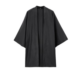 DAZCOS - Disfraz de anime Haori negro para cosplay de kung fu, bata japonesa, talla estadounidense, chamarra para hombre, Negro -, X-Small