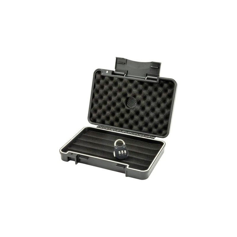 Passatore Black Acrylic Travel Humidor with Hygrometer for 5 Cigars