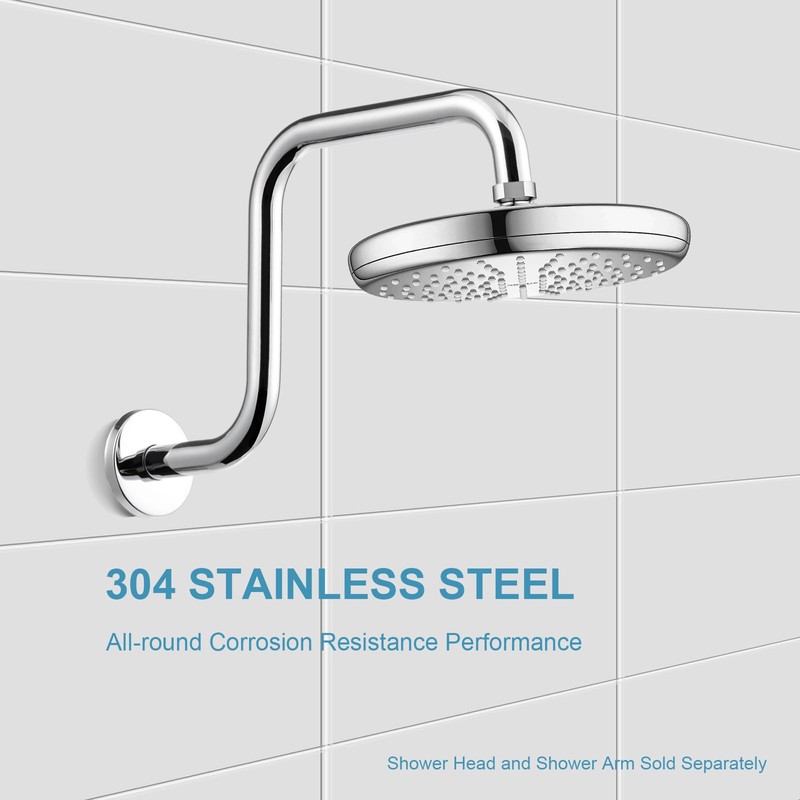 OFFO Shower Head Extension Arm 13 Inch, S Shaped High
