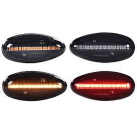 GRAND ORANGE Side Marker Light Set Compatible with Chevy Silverado 2500HD 3500HD 2001-2014 /Fit for GMC Sierra 2500HD 3500HD 01-14 Side LED Marker Lamps Smoke Lens 15793902 16530173 16530177
