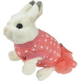 Cute Bunny Rabbit Dress Clothes for Mini Dog Small Animal Easter Costume Outfits (Dark Pink, XS)