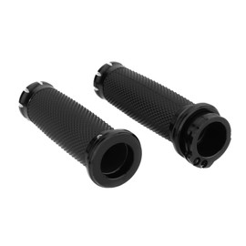 Twilight Garage 1" Motorcycle Hand Grip Handlebar Grips Cable Throttle Compatible with Harley Davidson Sportster Honda Yamaha Suzuki Kawasaki Harley Cruiser - Black