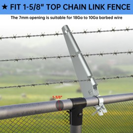 15 Pack Barbed Wire Arm for 1-3/8" Chain Link Fence, Galvanized Steel Fence Height Extender for Garden Outdoor, for Outdoor Fences to Increase Height, Protect Privacy and Pets Jumping Off