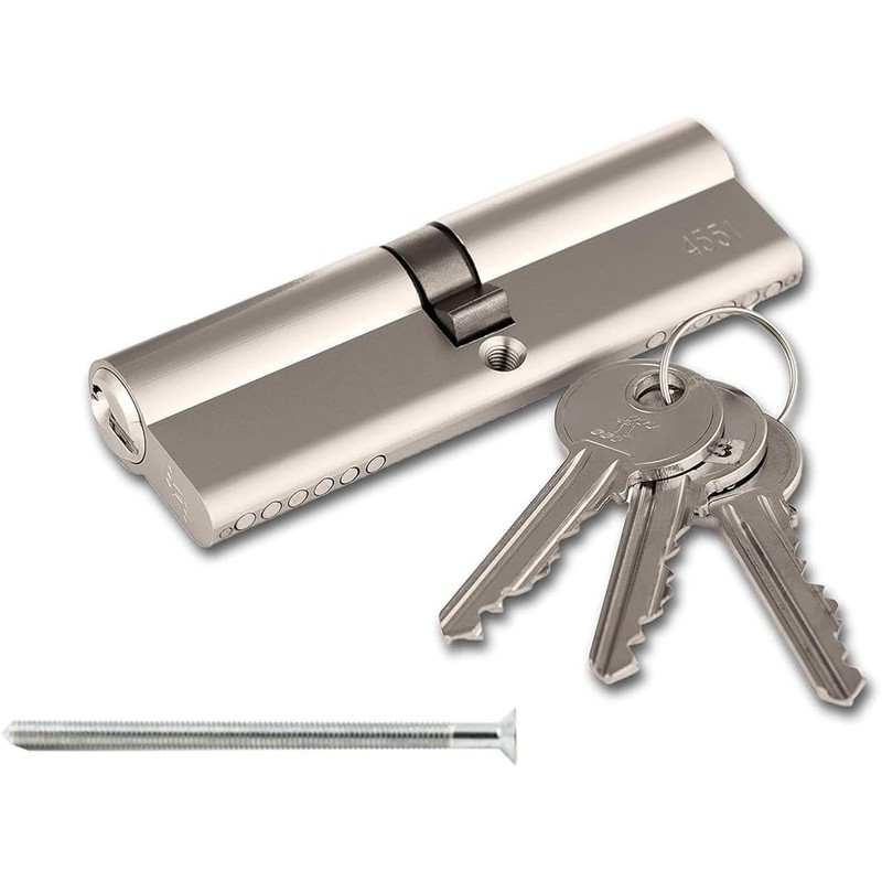 Chrome 45/55 Euro Cylinder Lock (100mm), Euro Door Barrel Lock
