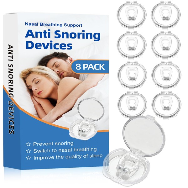 Anti Snoring Devices(8 Pack),Silicone Magnetic Stop Snoring Solution,Snoring Devices for