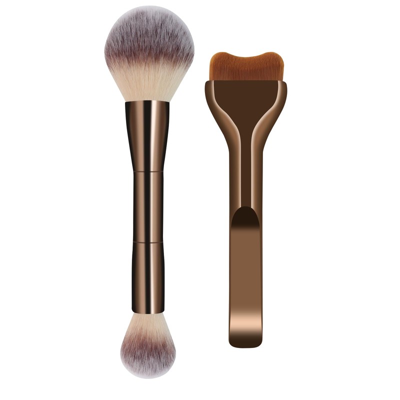 2Pcs Brochas de Maquillaje, Fundación Cepillo de Maquillaje Facial para