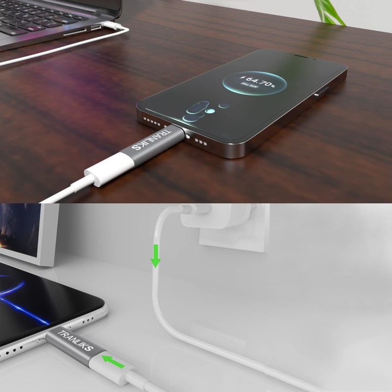 TRANLIKS 2 Pack Micro USB to Lighting, Lighting Female to