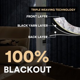 PrinceDeco Vintage Floral Blackout Curtains 96 Inch Length 2 Panels Set, Farmhouse Curtains for Bedroom Living Room, Room Darkening Thermal Insulated Grommet Window Treatments Drapes, Cynthia Floral