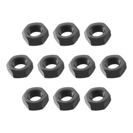 FOCMKEAS 10PCS M10-1.5 Black Hex Nuts, Carbon Steel Metric Coarse Thread Hexagon Nut, ISO 4032, Class 8.8 Screw Bolt Fasteners, Black-Oxide Hardware Lock Nut