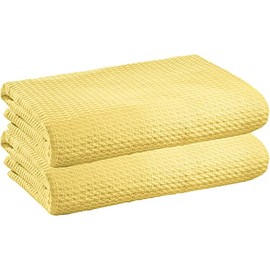 Erwin Müller Summer Blanket, Cotton Blanket, Pack of 2, Airy, Light, Soft Quality, Very Comfortable, Yellow, Size 100 x 150 cm, Other Colours and Sizes, 100% Cotton