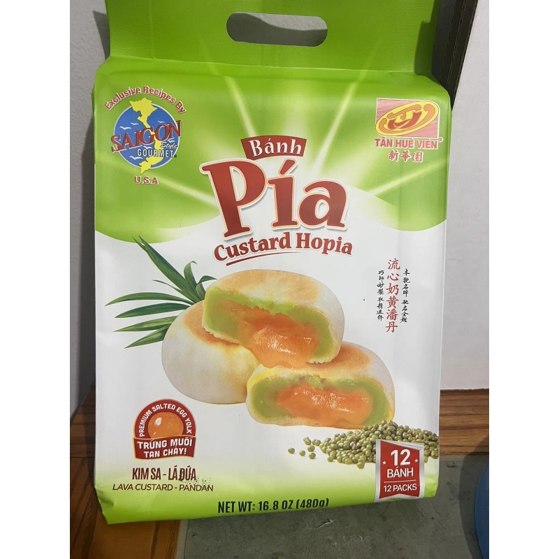 Tan Hue Vien Pia CUSTARD HOPIA Lava Pandan- Pia La