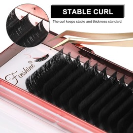 Fenshine Volume Lashes Extensions, Soft Easy Fan Volume Lashes Self Fanning Lashes, Automatic Blooming Flower Lashes for Eyelash Extension Supplies (0.07 C Curl, 10mm)