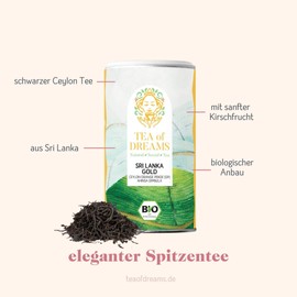 Black Tea Organic | "Sri Lanka Gold" Organic Ceylon Orange Pekoe (OP) Ahinsa Dimbula | Loose Tea | 65 g