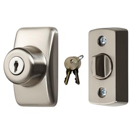 Ideal Security Deadbolt for Storm and Screen Doors, Satin Silver, Key Lock