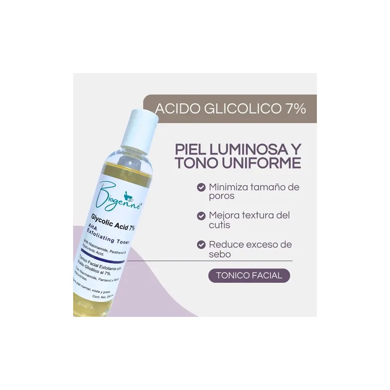 Ácido Glicólico 7% Exfoliante Corporal Facial Biogenné 250ml