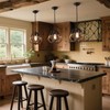 NEARLED Rustic Antler Pendant Light, Metal Globe with Resin Antlers,