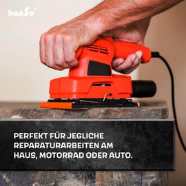 hanSe Sandpaper Sanding Belt, 5 Pieces (75 x 457 mm) in Red, 1 Band of 40, 60, 80, 120 and 180 Grit, DIY Supplies