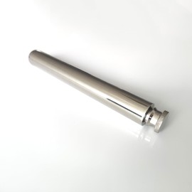 CNFLASK Stainless Steel 2oz Tube Flask Portable Mini Water Bottle & Funnel (Mirror Finish, Round Bottom)