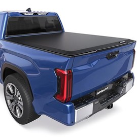 KUIPERAUTO 8 FT Soft Roll-Up Vinyl Truck Bed Tonneau Cover Fleetside w/Led Lamp Compatible for 2014-2025 Toyota Tundra w/The Deckrail System