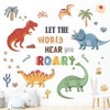 DECOWALL SG2-2425 Boho Dinosaur Wall Stickers Dino Palm Tree Wall
