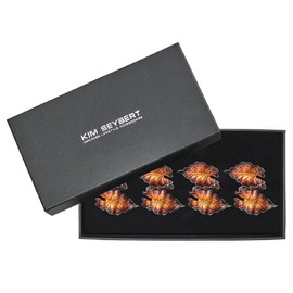 Kim Seybert Fern Napkin Ring in Brown & Gold, Set of 4