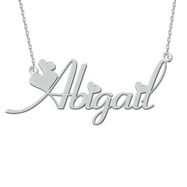 Women Jewelry Name Necklace Silver Heart Best Friend Women Girl Gifts for Her Abigail