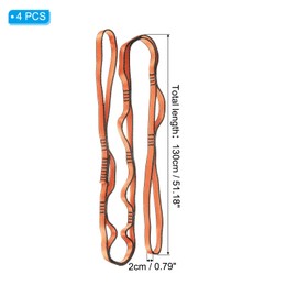 PATIKIL 51 Inch Daisy Chain Straps, 4 Pack Strong Climbing Strap Adjustable Nylon Chain Sling with 8 Loops for Aerial Yoga Hammock Swing, Orange