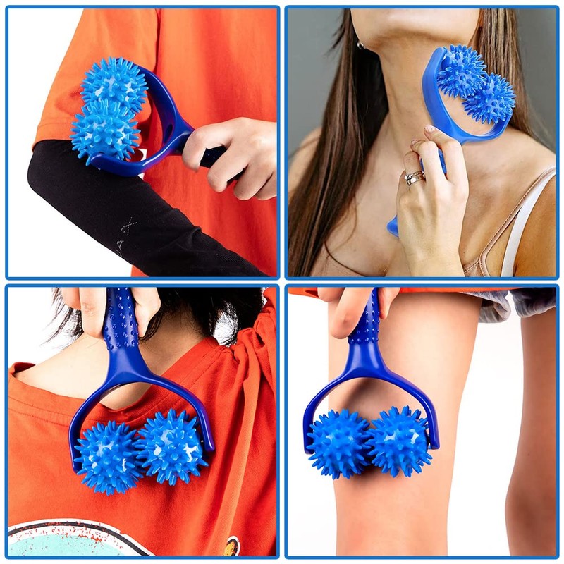2 Massage Balls, Massage Roller with Nubs, Massage Balls, Fascia