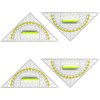 WUBAYI Set Square with Handle Transparent 14 cm Protractor for