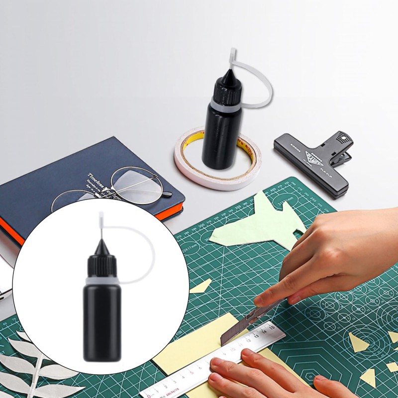 Joyangy 10-Pack 10ml Precision Tip Applicator Bottles, Black Plastic Squeeze