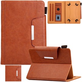 Universal Case for 9.0"-10.5" Tablet, Artyond PU Leather Folio Stand Cover with Cards Slots Case for All 9.0" 9.6" 9.7" 10.1" 10.4" 10.5" Android iOS and More 9.0-10.5 inch Tablet (Brown)