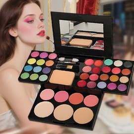 Badhare Kit De Maquillaje Beauty Full Face Palette 24 Sombras De Ojos, 8 Brillos De Labios, 4 Rubores, 3 Polvos Dobles, Con Brochas Y Espejo  Set De  