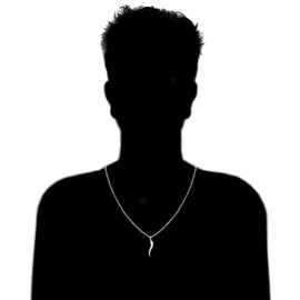 Ritastephens Sterling Silver Large Italian Horn Curb Chain Necklace 24"