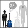 Ashthorpe 38-inch Beginner Acoustic Guitar Package (Blue), Basic Starter Kit