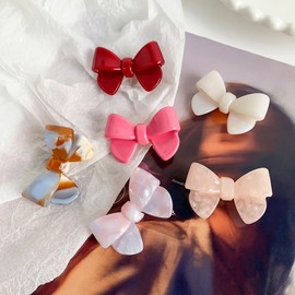 Adorable Ribbon Hair Clip Elegant Duckbill Pin for Girls Headband Oil Painting Cafe 4.3cm - Direct from Papia 10ea